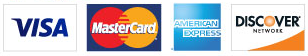 Payment Method Logos Visa, MasterCard, American Express, and Discover